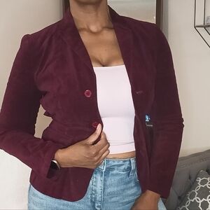 Women's Deep Burgundy Tailored Blazer